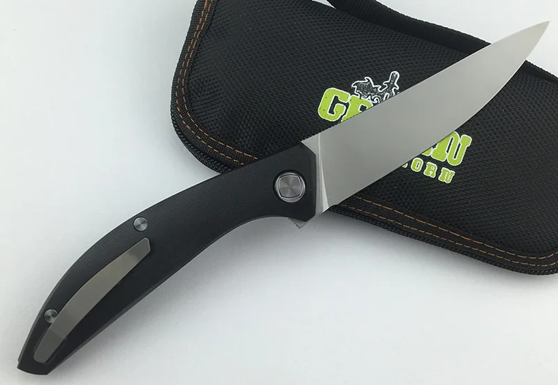 GREEN THORN SIGMA Flipper folding knife D2 blade titanium+ G10 steel handle outdoor camping kitchen fruit knife EDC tool