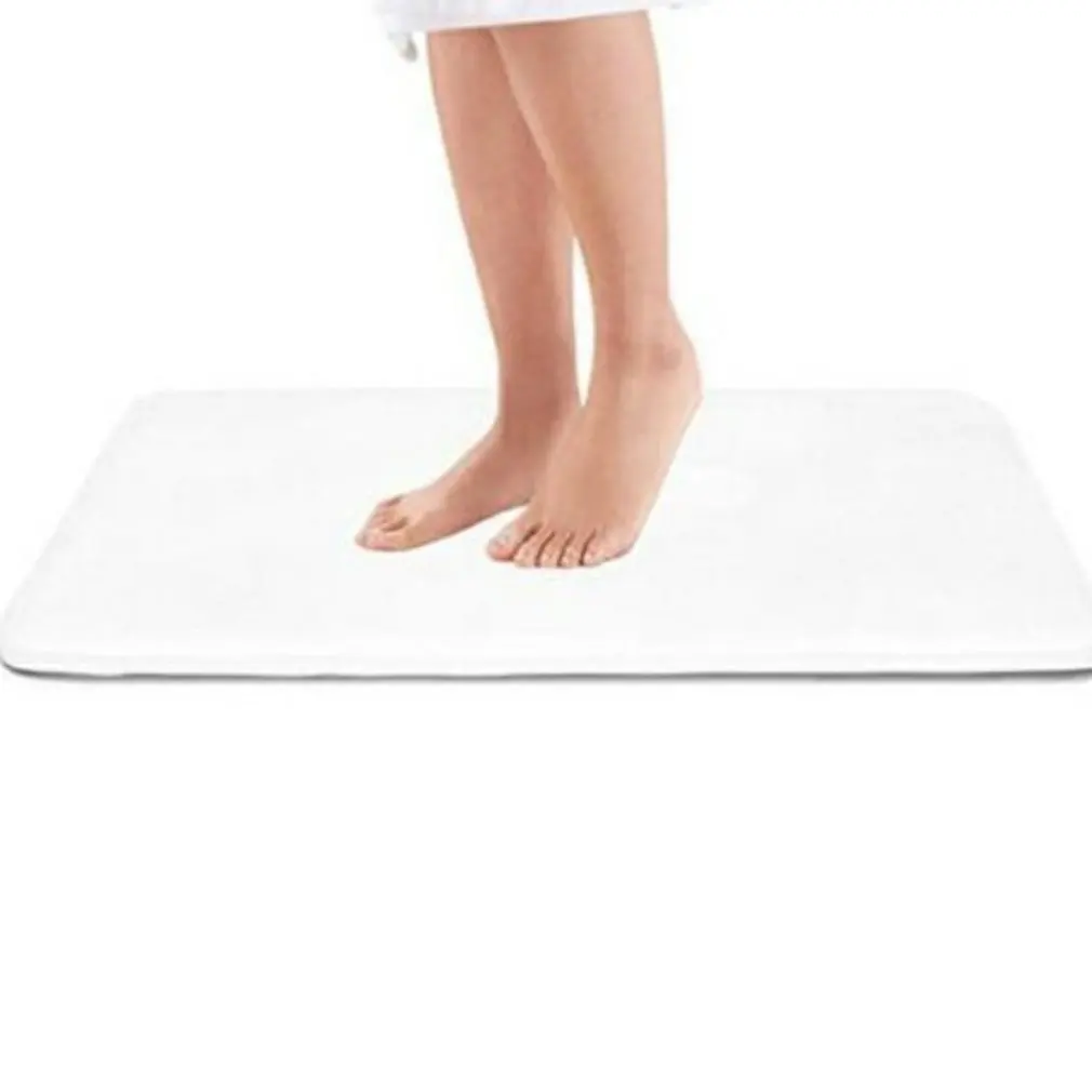 

Home Bath Mat Non-slip Bathroom Carpet Soft Coral Fleece Memory Foam Rug Mat Kitchen Toilet Floor Decor Washable 6 colors