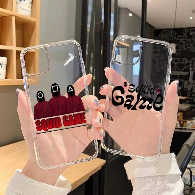 

Squid Game Phone Case For iphone 13 12 11 8 7 plus mini x xs xr pro max Transparent soft
