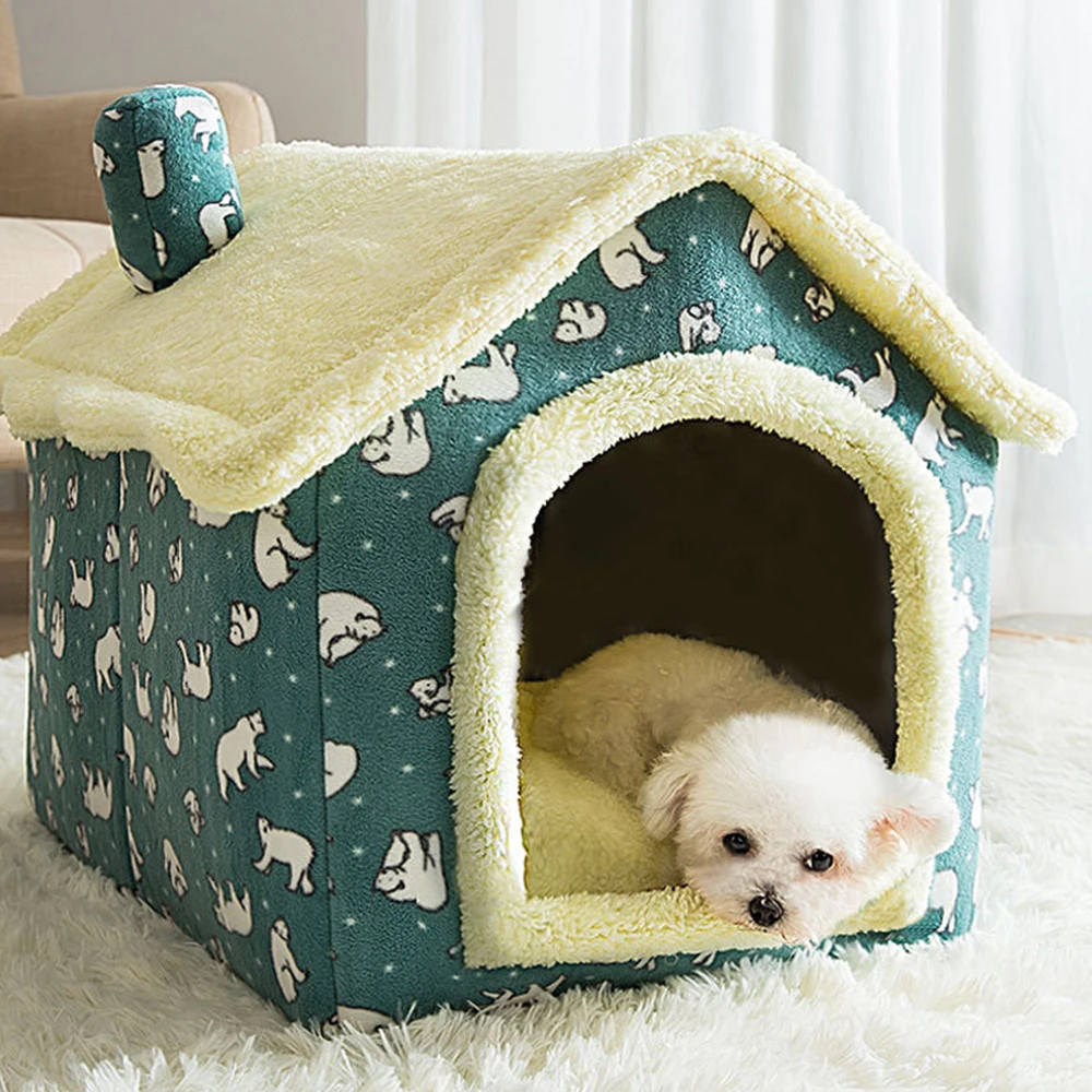 

Foldable Pet Sleeping House Indoor Winter Warm Cat Bed Cat Cave Nest Small Dog Cat Kitten Teddy Comfortable Sofa Pet Supplies