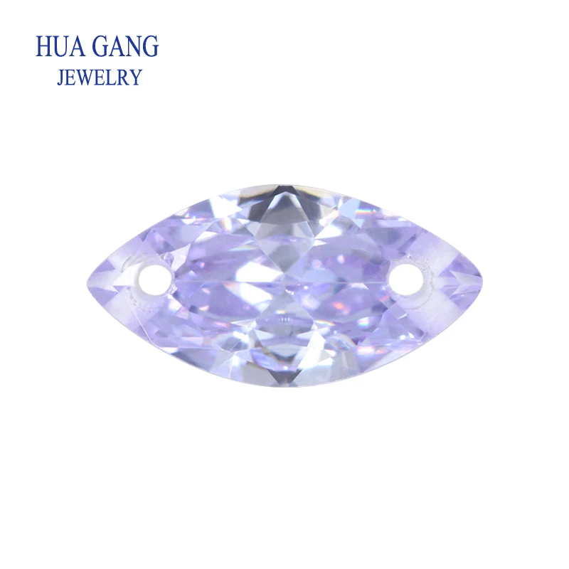 

Loose CZ Stone Double Holes AAAAA Marquise Shape Lavender Cubic Zirconia Stone For Jewerly Making Size 4X8-10x20mm High Quality