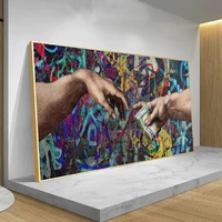 the creation of adam funny money graffiti art poster and prints canvas wall painting home decor mural pictures for living room
