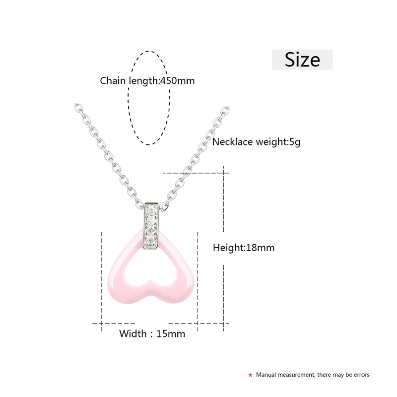 Женский милый романтичный розовый кулон в форме сердца ожерелья со стразами