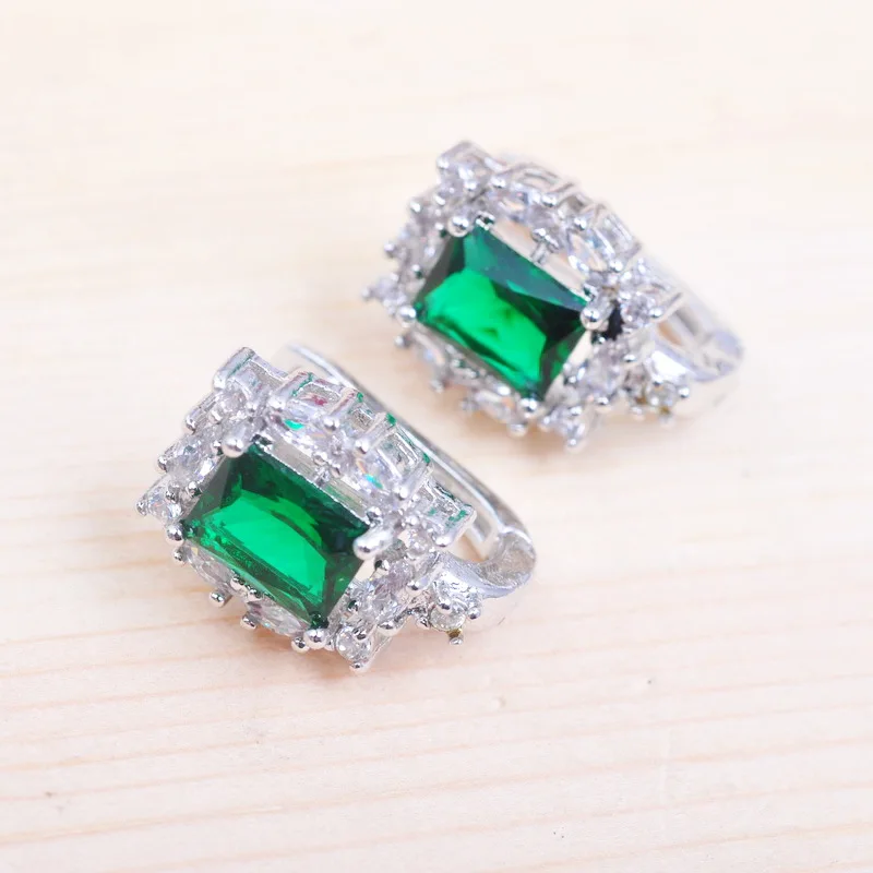 Хит продаж модный зеленый камень кубического циркония для Для женщин с