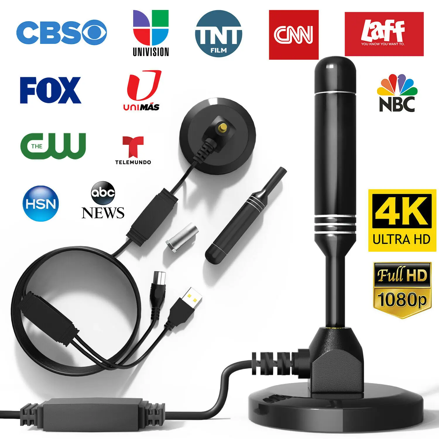 Freeview TV Aerial 1080P 4K цифровая HD комнатная антенна с усиленным диапазоном 300 миль