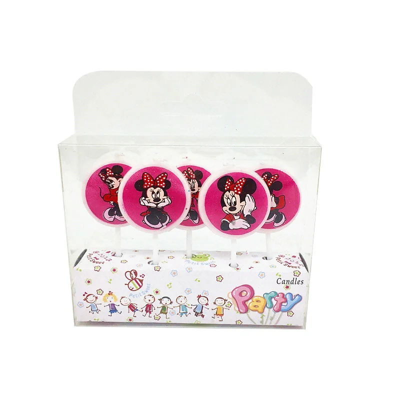 Pink Minnie--1pcs 5 шт./упак. Мстители вечерние поставки дети день рождения свечи вечернее праздничное украшение для дня рождения свадьбы супергероя-паука вечерние торт - Цвет: Pink Minnie--1pcs