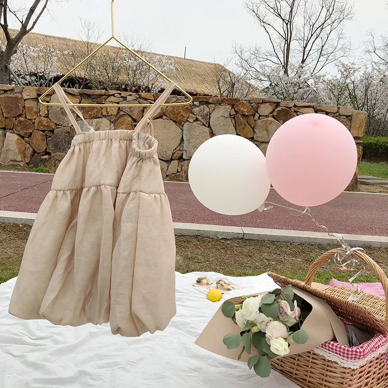 Милое платье принцессы в Корейском стиле с фонариками для девочек Однотонные