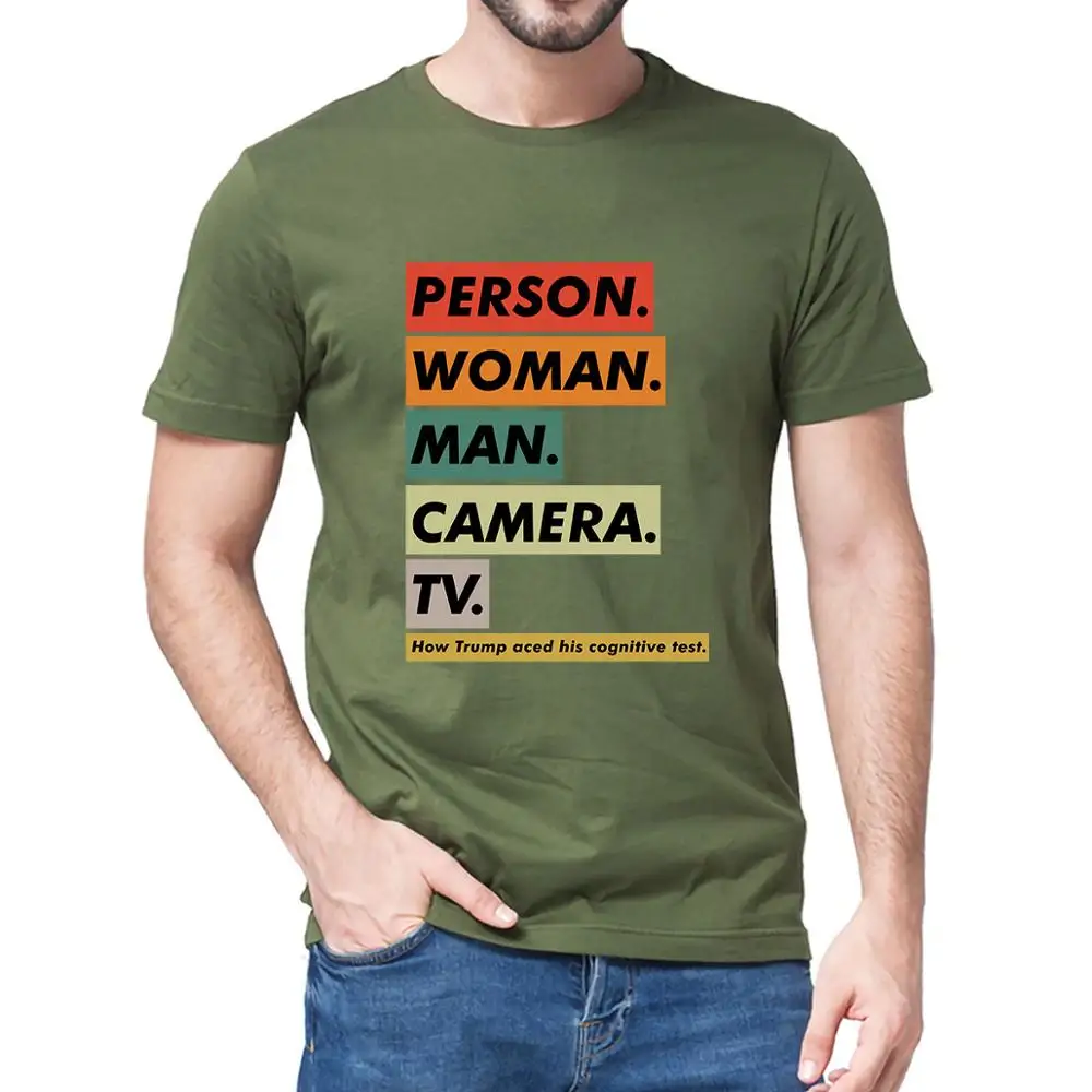 

Person Woman Man Camera TV Cognitive Test Funny Gift Men's 100% cotton T Shirt new slim short sleeves women sweatshirt Top tee