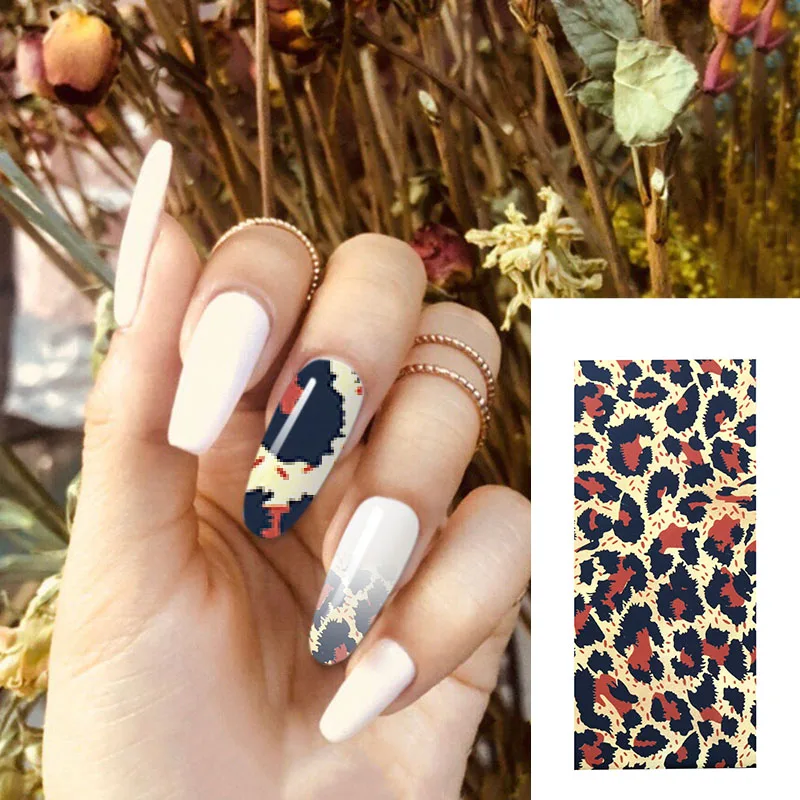 

Colorful Sticker Nail Diamond Leopard Love Zebra Design Ornament DIY Ideas Nail Art Transfer Nail Foil for Nails Set