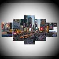 no framed canvas 5pcs dynamic colorful new york city pictures wall art posters home decor for living room decoration paintings