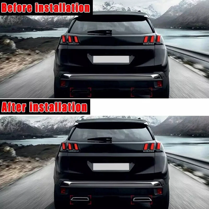Задний глушитель выхлопной трубы для Peugeot 3008 5008 2017 2018 2019 хром|Выхлопной узел в