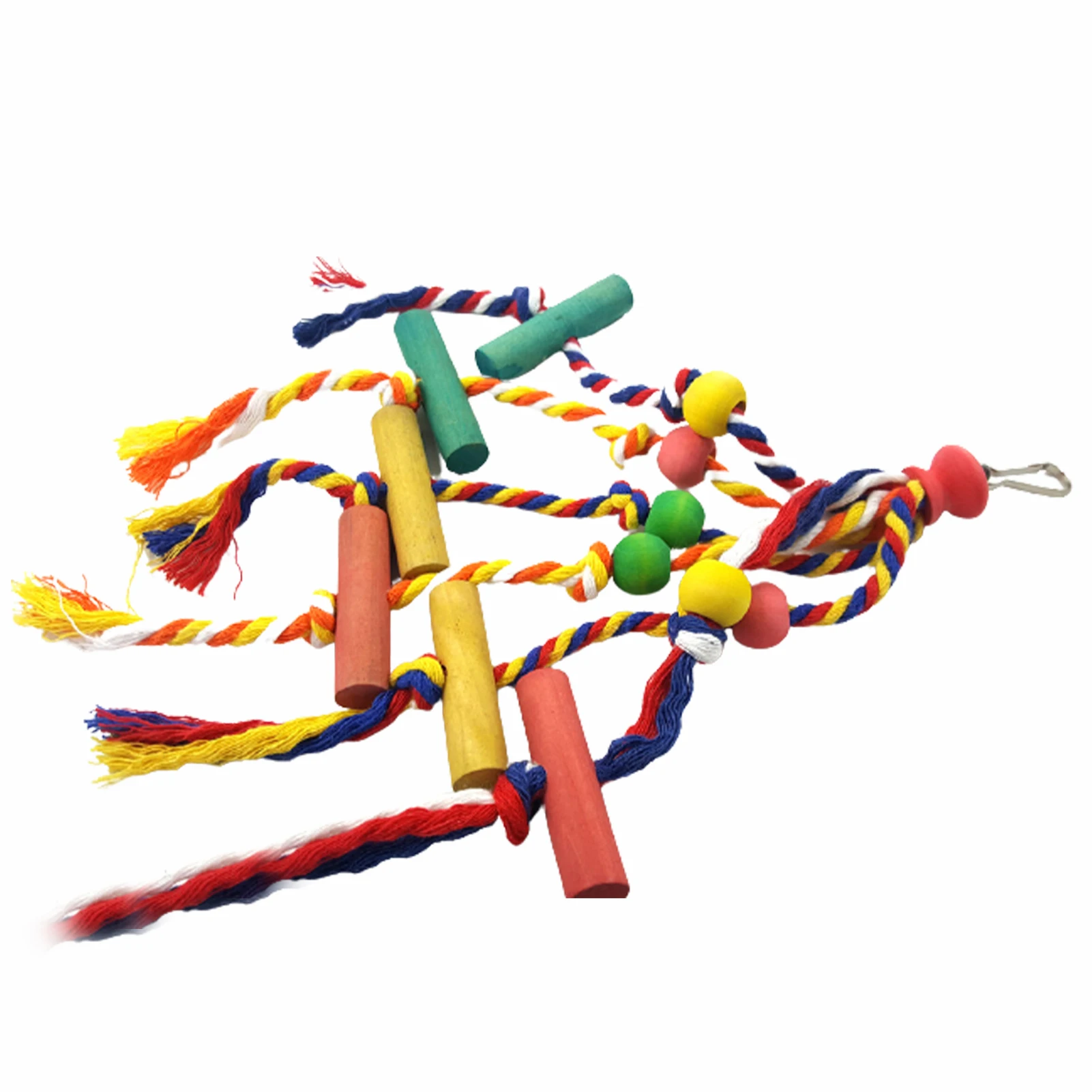 

Wooden Bird Chew Toys Relaxing Bite Resistant Colourful Entertaining Easy Install Parrot Cage Hanging Sanitary Pet Accessories