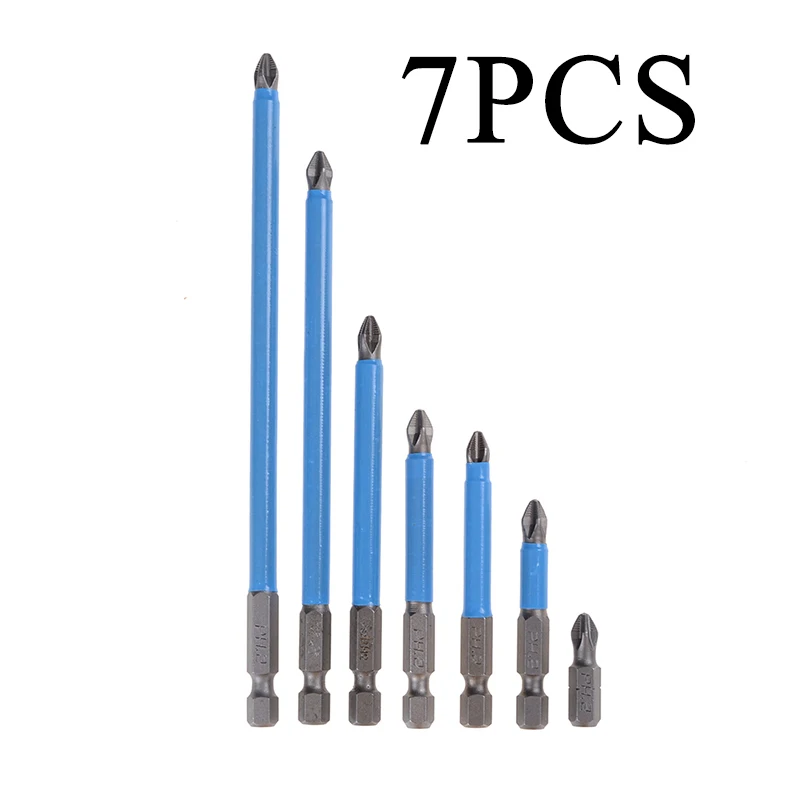 

7 Pcs Drill Bits Screwdriver Bit Head W/ Hex Shank Non-slip PH2 Electric Magnetic 25 50 65 70 90 127 150mm Hand Tool Accessories