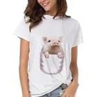 Футболка женская с принтом свиньи, модная хипстерская рубашка в стиле Харадзюку, топ, одежда, кавайная секция