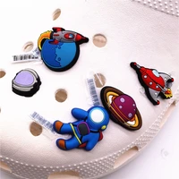 novelty cute shoe charms accessories astronaut planet spaceship shoe buckle decoration for croc jibz kids x mas party gifts