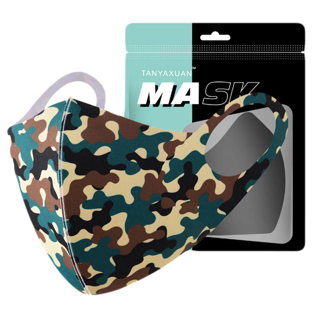 PM2.5 камуфляжная дышащая маска для рта моющаяся и многоразовая ветрозащитная