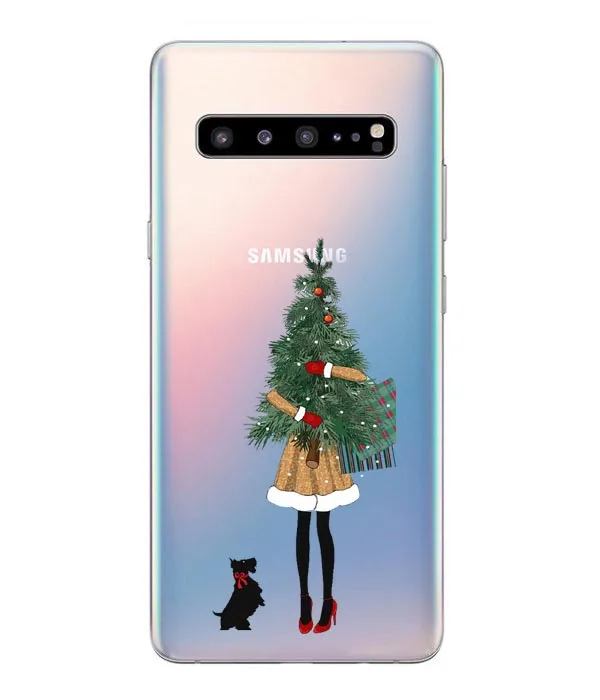 Мультяшный Рождественский чехол для samsung Galaxy S10 Lite S10 Plus, мягкий чехол для телефона с Санта Клаусом для samsung S6 S7 Edge S8 S9 Plus, чехол