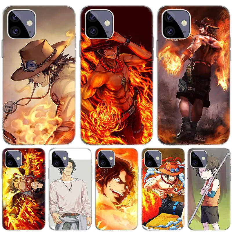 

Portcas D Ace Anime Case for Apple iPhone 13 12 11 Pro SE 2020 X XR XS Max 7 8 6 6S Plus 5 5S Silicone Phone Cover Coque