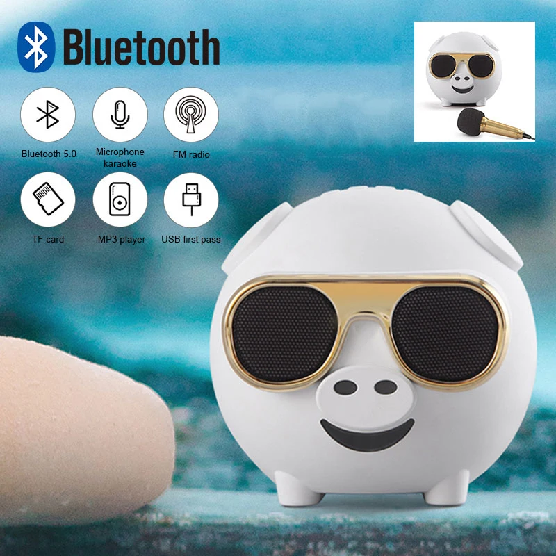 M60 Свинья Форма беспроводной Bluetooth Поющий динамик с микрофоном для караоке