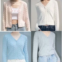 sweater brandy women 2021 autumn winter clothes fashion v neck sweater long sleeve knit tops casual cardigan women pink sweaters