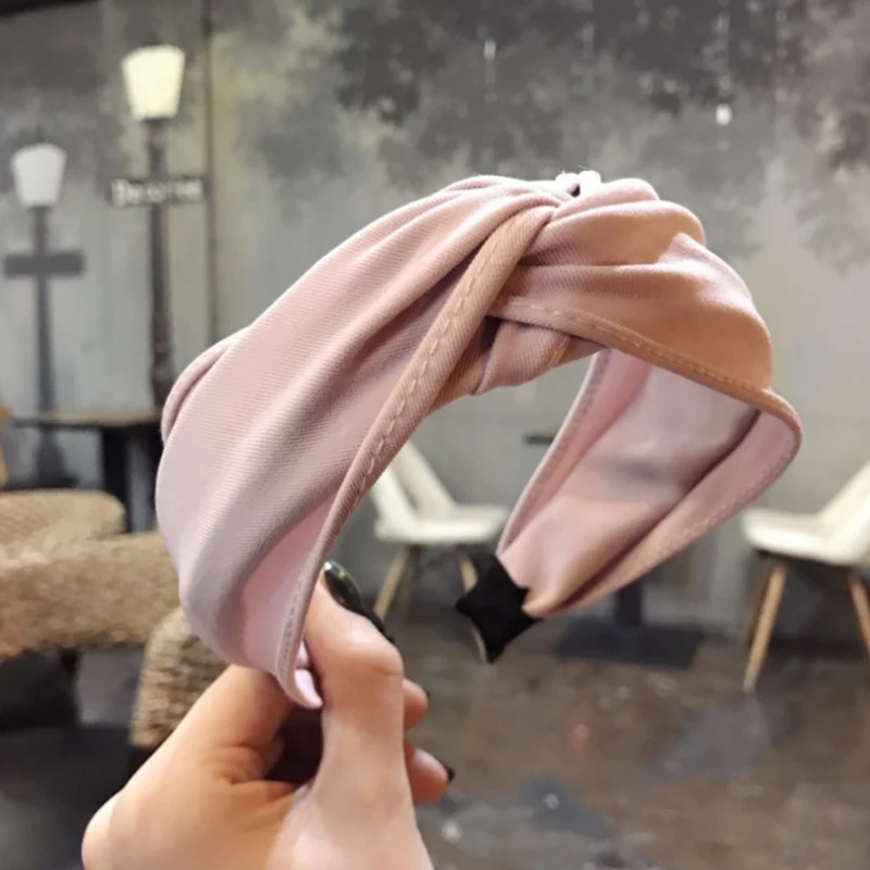 

Sale Cross Women Headband Soild Cloth Headwrap Twist Bow Fashion Hoop Hair Band Hair Accessories Women Simple