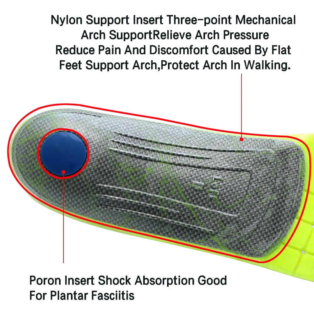 3ANGNI Inserts Foot Arch Support Orthopedic Shoes Insole For Women Men Flat Feet Corrector Plantar Fasciitis Pain Sole Protector