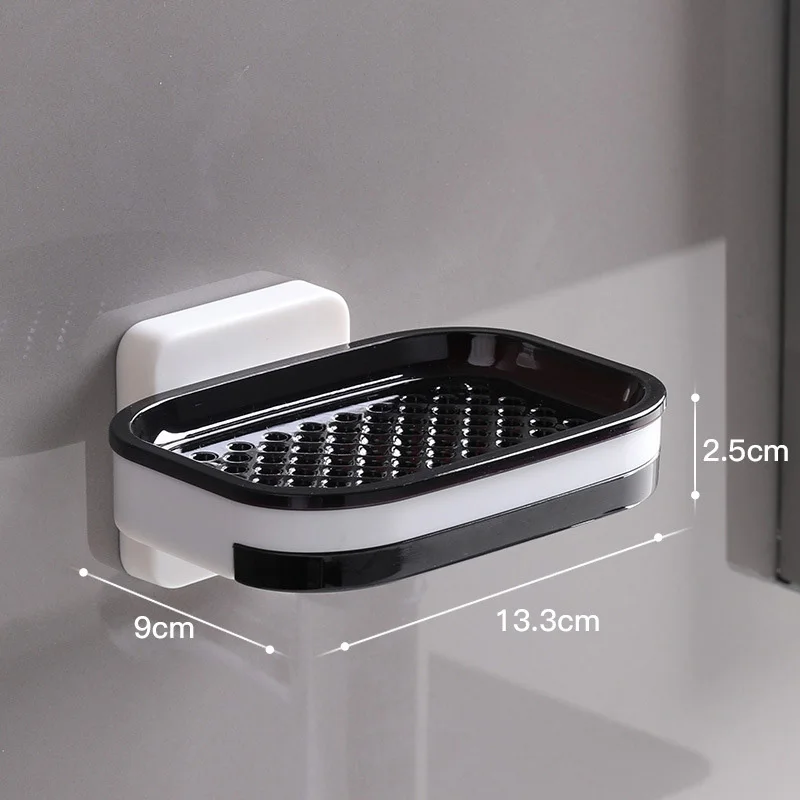 

Double Layer Wall Mounted Soap Dishes Box Drain Sponge Holder Storage Rack For Bathroom Accessories Toiletries Organizer Kitchen
