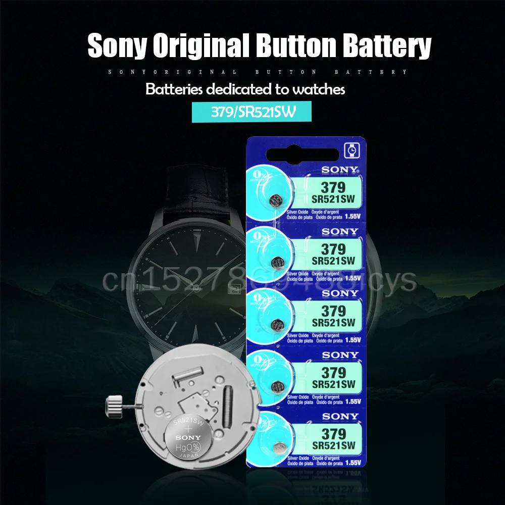 Набор кнопочных батарей Sony 379 SR521SW 1 55 в оксид серебра AG0 LR69 D379 SR63 V379 сделано Японии