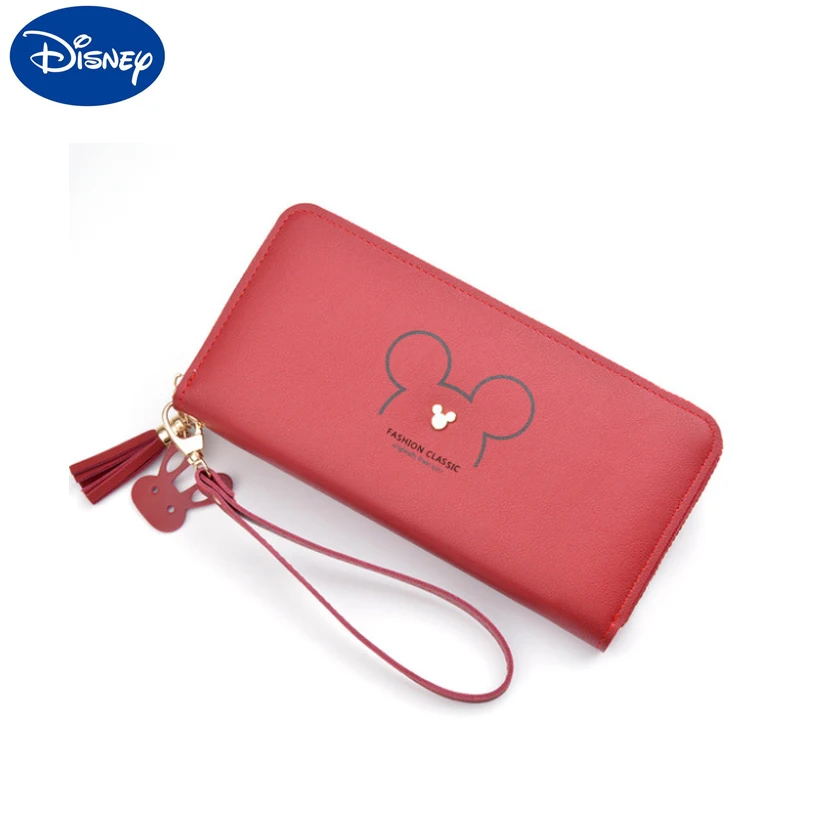 

Disney Wallet Ladies Long Wallet New Japanese Fashion Mobile Phone Bag Large-capacity Small Change Tassel Zipper Clutch