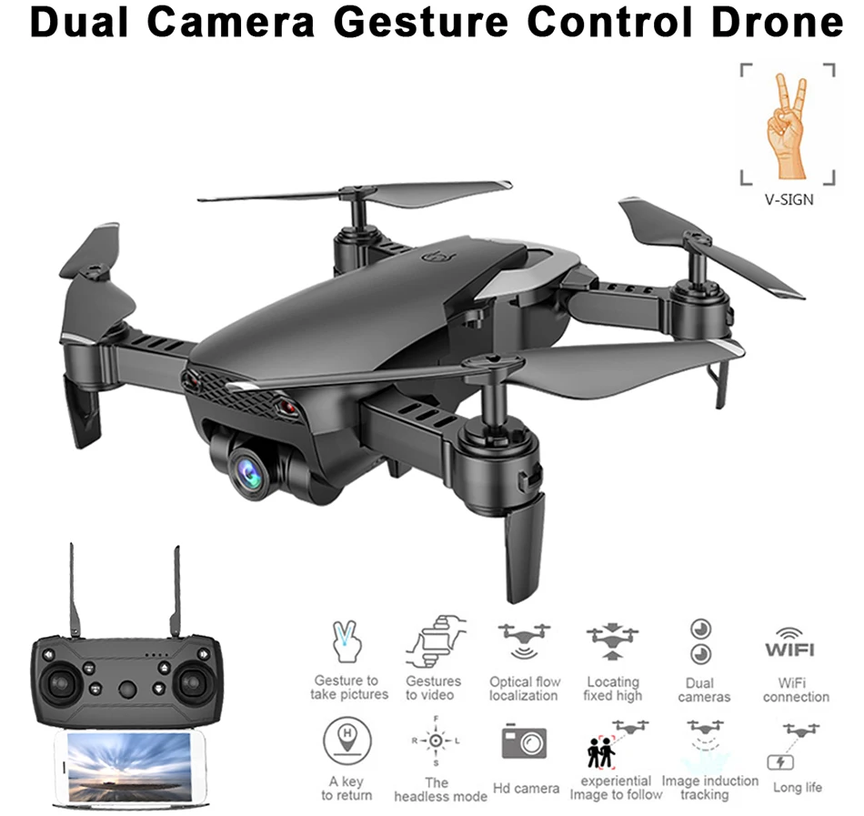 KEELEAD M69G FPV RC Дрон 4K 1080P WiFi HD Двойная камера s Дрон складной мини Дрон жесты фото Квадрокоптер с камерой VS F11 Pro