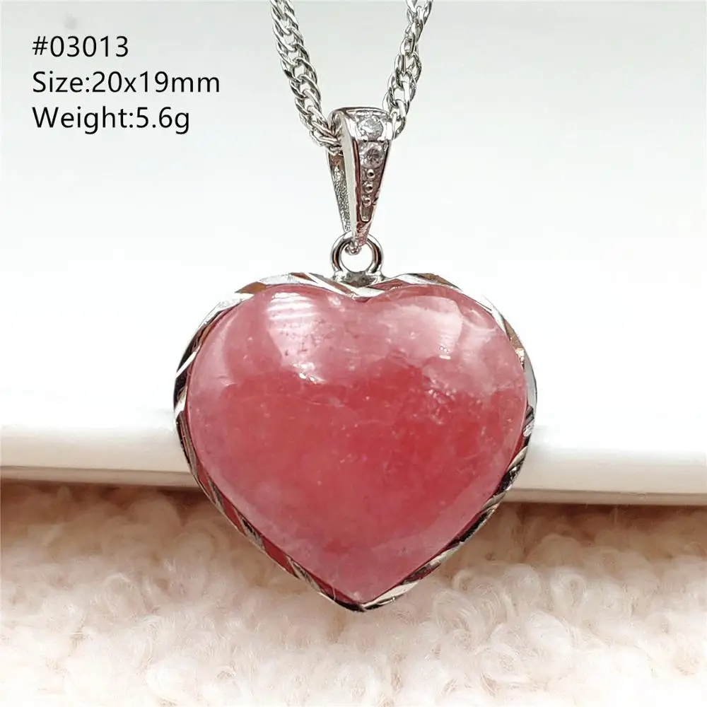 

100% Natural Red Rhodochrosite Heart Necklace Pendant Love Women Men For Love Reiki Rose Gold Plated Fashion AAAAAA