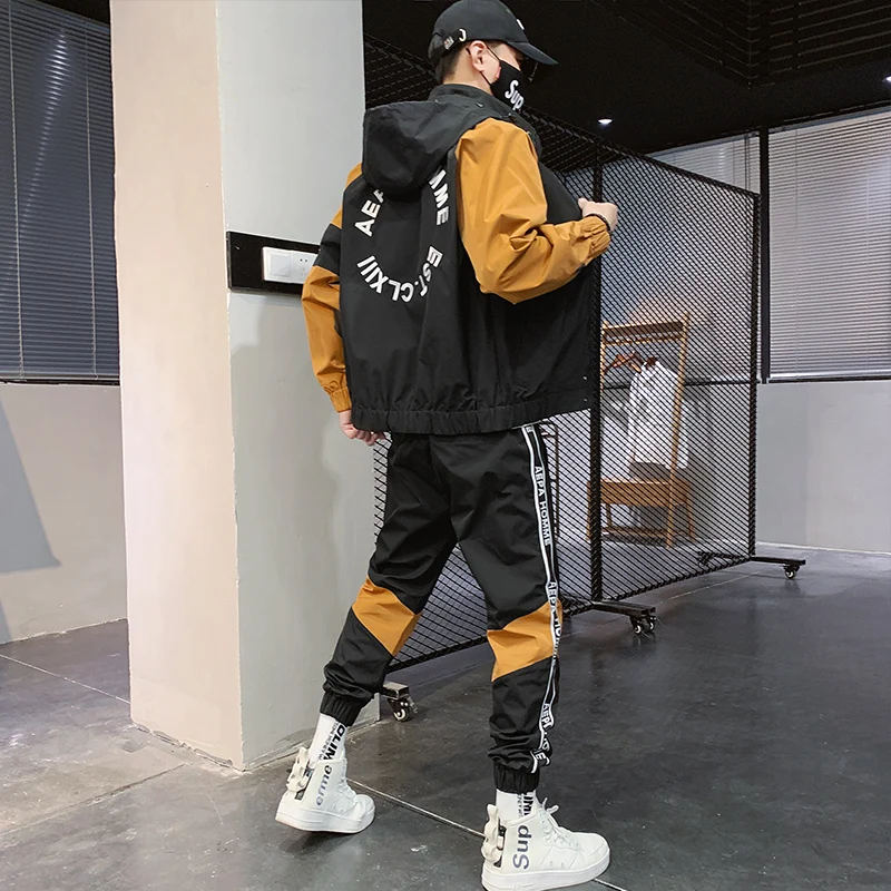 2020 Autumn Men's Hoodies Pants Sets Sweatshirt Cardigan Long Sleeve Hip Hop Fitness Tops Trousers Sportswear Joggers Tracksuits |