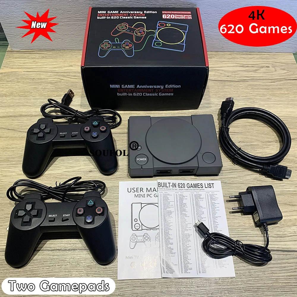 

Мини ТВ Видео игровая консоль для консоли NES 8 бит встроенные 620 Ретро игры Поддержка 4K ТВ выход с двумя геймпадами подарок для детей