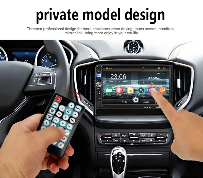 Автомобильное радио Зеркало Ссылка 7 ''задняя камера 2din стерео MP4 MP5 плеер Bluetooth