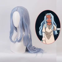 anime my hero academia cosplay wig high temperature resistant material gray blue long hair xiao huaili the same cosplay wig