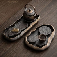 ceramic eco friendly tea tray water storage japanese dry bubble serving tea tray tea ceremony bandeja kitchen teaware dg50cp