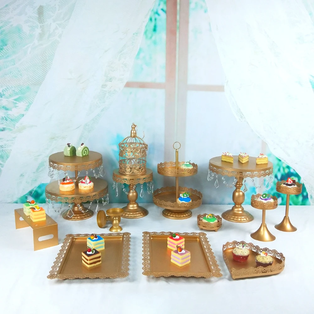 Золотая подставка для кексов Tobs металлическая свадебного торта лоток