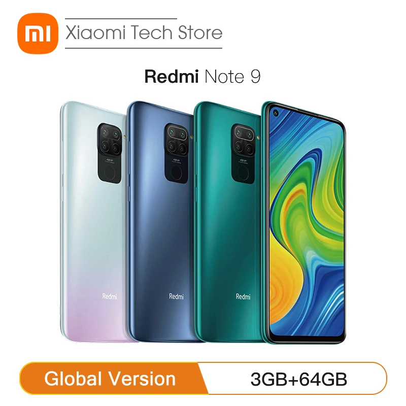 Глобальная версия Xiaomi Redmi Note 9 3 Гб оперативной памяти 64 ГБ мобильный телефон Helio G85