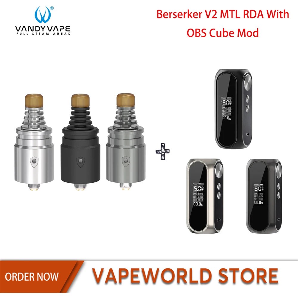 Оригинальный встроенный аккумулятор OBS Cube 3000 мАч с Vandy vape Berserker V2 RDA Vandyvape Kit для