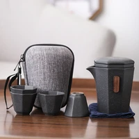 chinese teaware portable travel tea pot cup sets ceramic teapots gaiwan teacups with travel bag