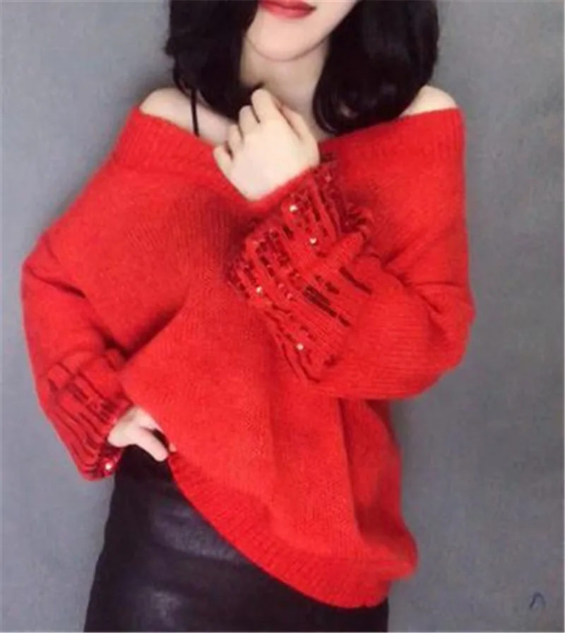 Women Cute New 2019 Sweater V-neck Long Sleeve Slim Pullover fashion Loose Spring Autumn Ladies Top | Женская одежда
