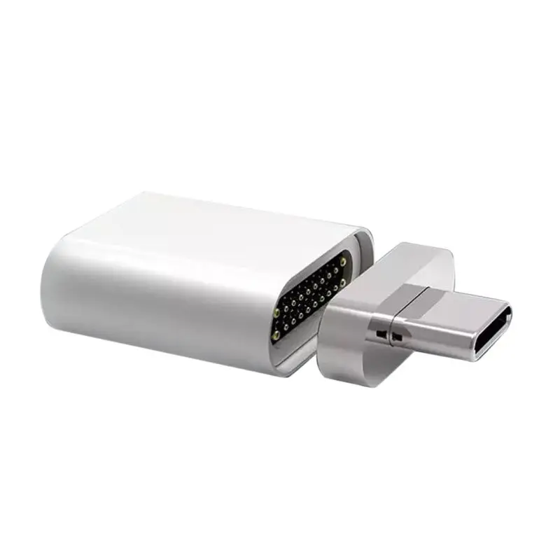 Серебристый 20 PIN Тип C Магнитный адаптер конвертер для Macbook ноутбук переходник Кабель для передачи данных - Цвет: Серебристый