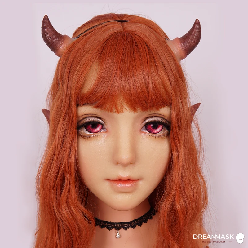 (M13A) DMS ILIA Demon Horn and Deer Version мягкий силиконовый полноголовый косплей милая девочка