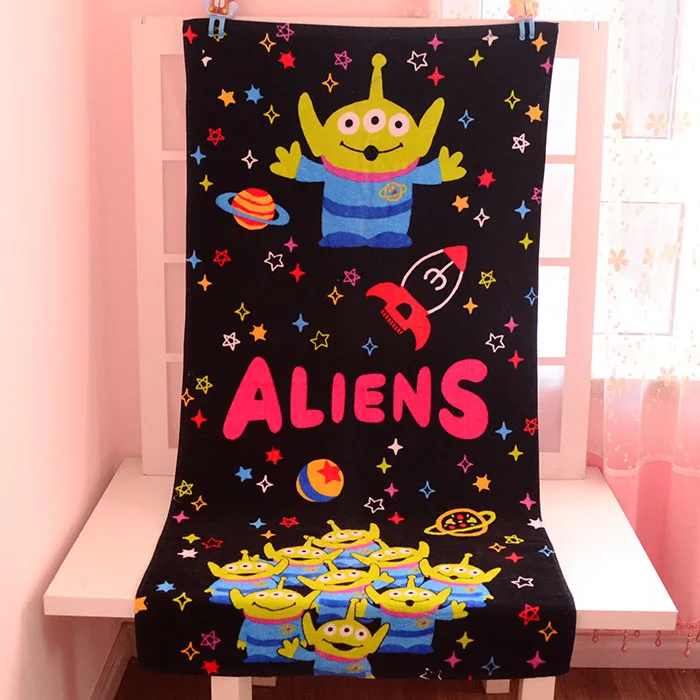 Чужеродные хлопковые банные полотенца с героем мультфильма для взрослых пляжное