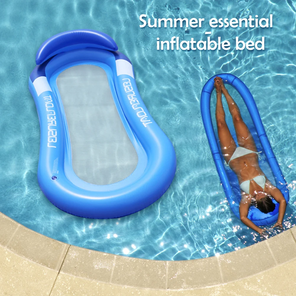 

Summer Water Hammock Swimming Pool Beach Water Hammock Recliner PVC Inflatable Floating Swim Air Mattress Party Toy Lounge Bed