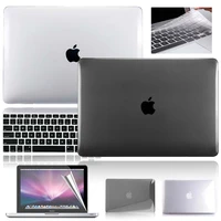 new pvc laptop case for apple macbook air pro retina 11 12 13 15 inch keyboard cover laptop screen protector crystal series