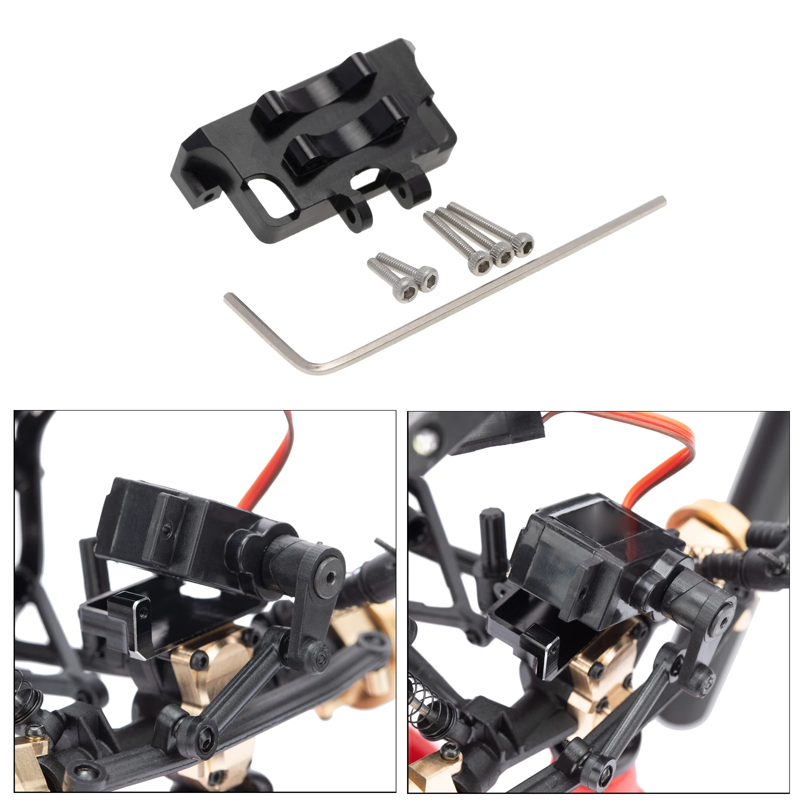 

1/24 RC Aluminum Alloy Steering Gear Fixed Mount for Axial SCX24 90081 Model