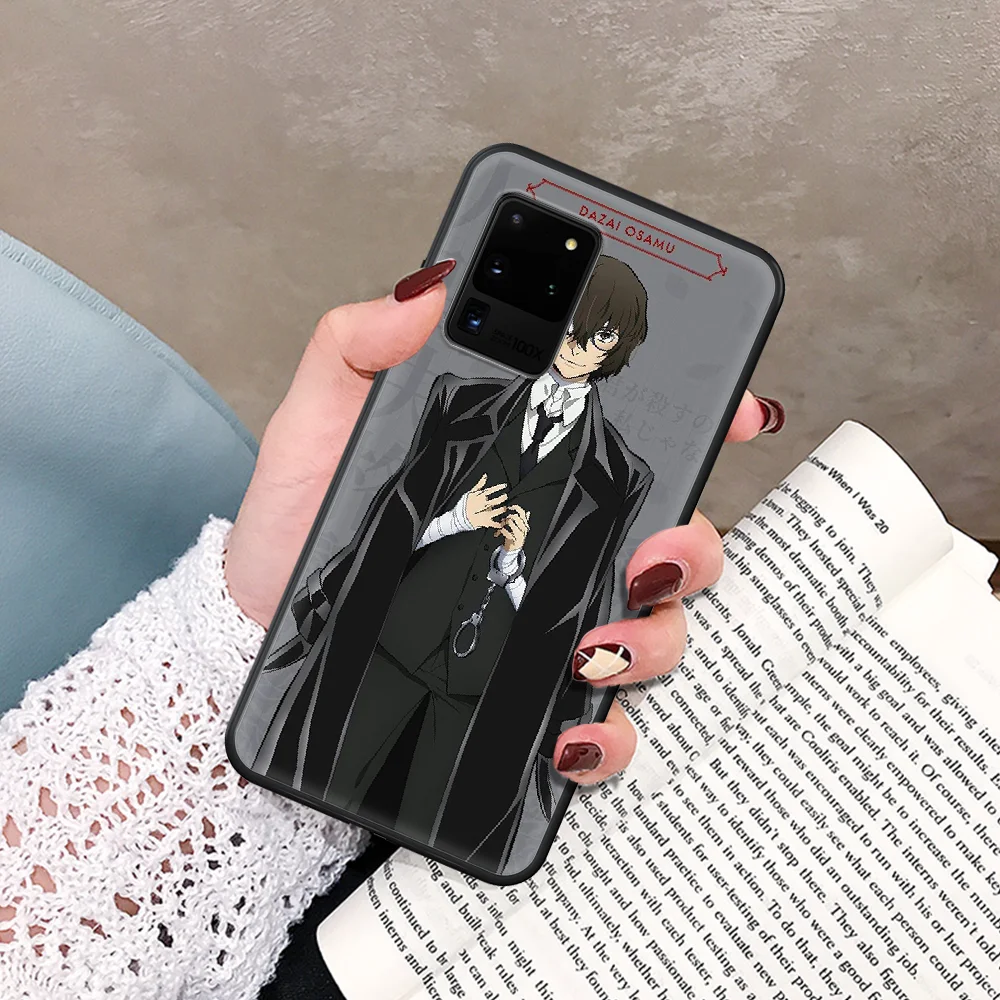 

Anime Bungou Stray Dogs Dazai Osamu Phone Case For Samsung Galaxy Note S 8 9 10 20 Plus E Lite Uitra black Hoesjes Painting Cell