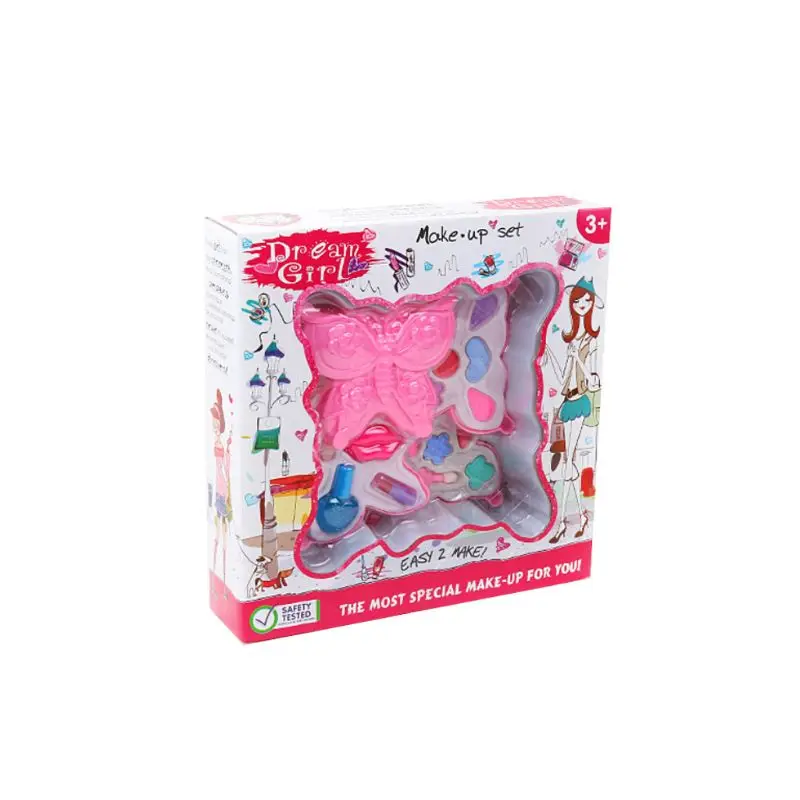 

Butterfly Style Children Cosmetics Set Safe Non-toxic Girl Princess Makeup Eyeshadow Lipstick Kit Pretend Play Toy Q81A