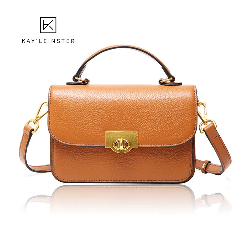 Женская сумка из 100% натуральной кожи модная Элегантная Маленькая женская через